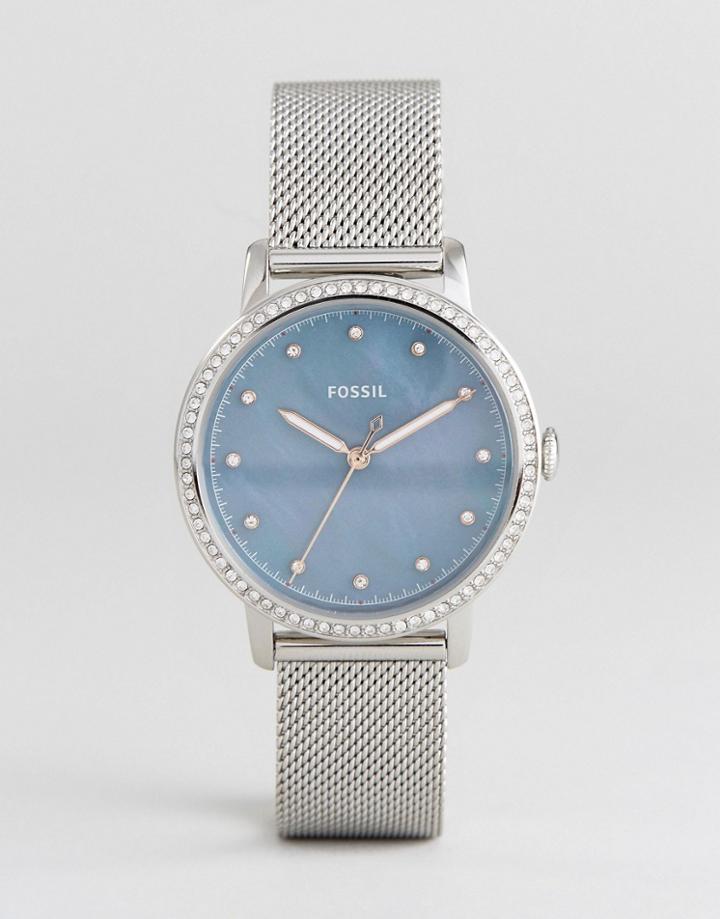 Fossil Es4313 Neely Mesh Watch In Silver - Silver
