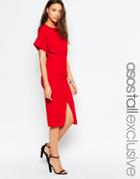 Asos Tall Split Front Dress With Wrap Back - Navy $81.00