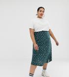 Junarose Spot Slit Front Midi Skirt - Multi