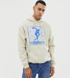 Reclaimed Vintage Inspired Oversized Stencil Print Hoodie - Black