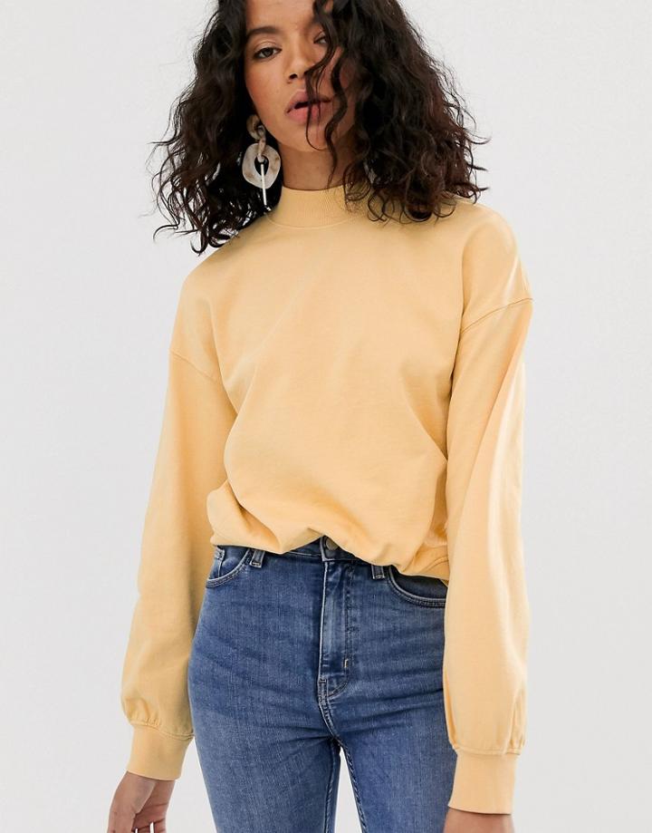 Weekday Oversized Sweatshirt In Soft Yellow
