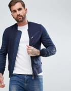 Armani Jeans Slim Fit Embossed Logo Bomber Jacket Navy - Navy