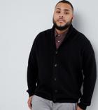 Jack & Jones Originals Plus Size Shawl Neck Cardigan - Black
