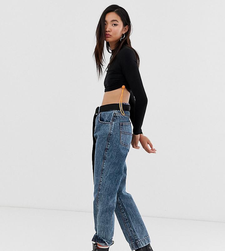 Collusion X006 Mom Jean In Acid Wash-blue