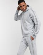 Hermano Hoodie With Logo And Side Taping In Gray-grey