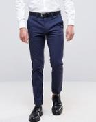 Burton Menswear Navy Slim Pants With Stretch - Navy