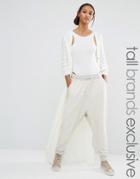 Daisy Street Tall Maxi Cable Knit Cardi - Cream