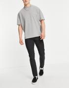 Asos Design Corduroy Skinny Jeans In Dark Gray-black