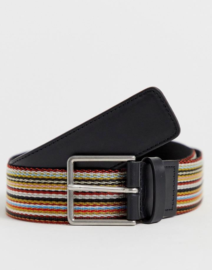 Paul Smith Classic Stripe Web Belt In Multi