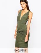 Club L Slinky Jersey Knot Body-conscious Dress - Nude