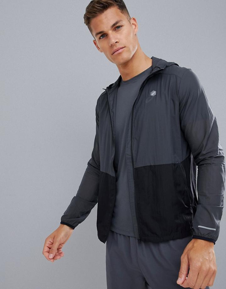 Asics Running Packable Jacket In Gray - Gray