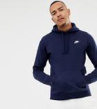 Nike Tall Club Hoodie In Navy