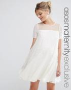 Asos Maternity Iridescent Sequin Swing Dress - Cream