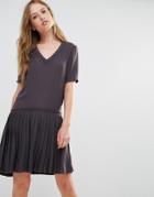 Y.a.s Aya Pleated Dress - Gray