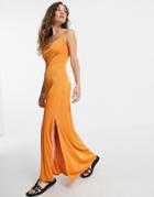 Free People Bare It All Body-conscious Maxi Dress-orange