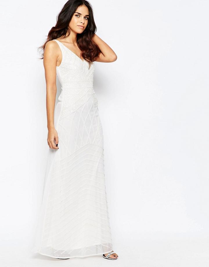A Star Is Born All Over Embellished Cami Maxi Dress - White