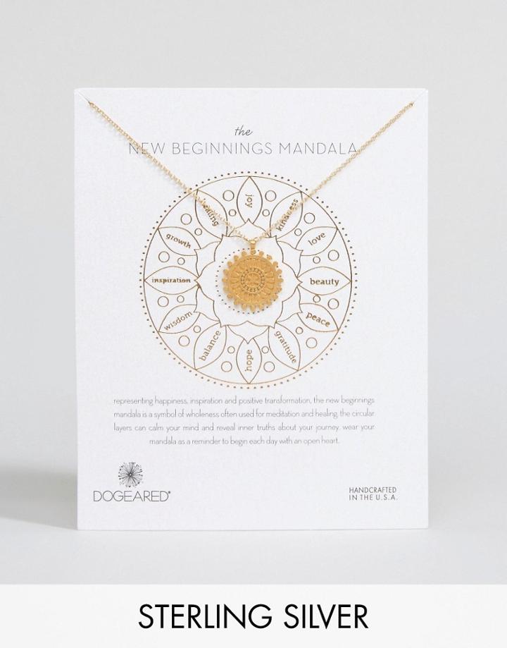 Dogeared Gold Plated New Beginnings Happiness Mandala Reminder Necklace - Gold