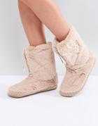 Bedroom Athletics Marilyn Short Faux Fur Slipper Boot - Pink