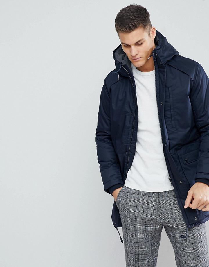 Selected Homme Hooded Parka-navy