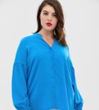 Junarose Balloon Sleeve Blouse - Blue