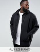 Loyalty And Faith Plus Zip Thru Hoodie - Black