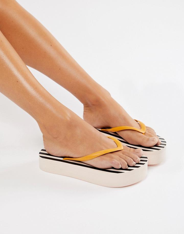 Weekday Stripe Flatform Flip Flop - Multi