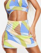 Parallel Lines Mini Skirt In Multi Print - Part Of A Set
