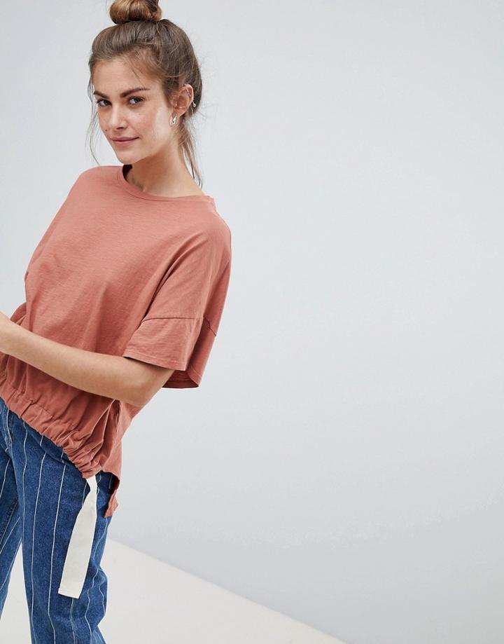 Pull & Bear Organic Tee In Rust (join Life) - Red