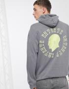 Entente Hoodie In Gray With Back Print-grey