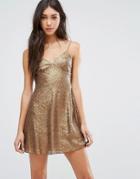 Daisy Street Sequin Dress - Gold