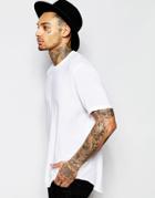 Asos Woven Boxy T-shirt In White With Short Sleeves - White