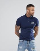 Ea7 Slim Fit Tipped Stretch Polo In Navy - Navy