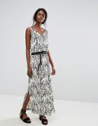 Selected Printed Maxi Dress - Black