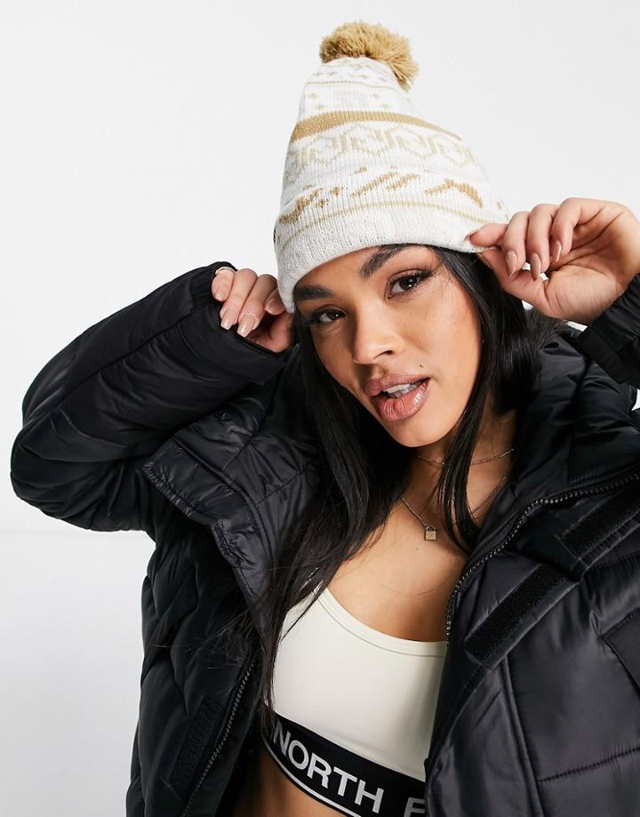 The North Face Fair Isle Pom Beanie In White