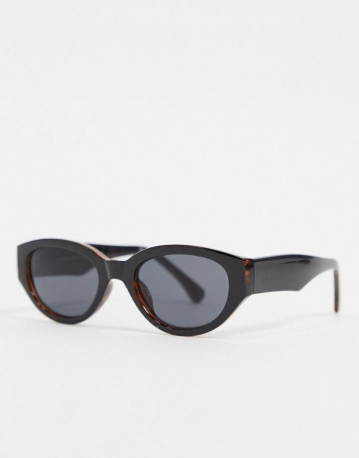 A.kjaerbede Round Retro Sunglasses In Black And Brown