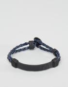 Icon Brand Woven Bracelet In Navy - Navy