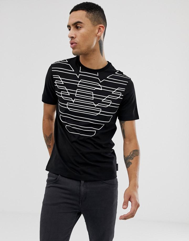 Emporio Armani Eagle Print Logo T-shirt In Black - Black