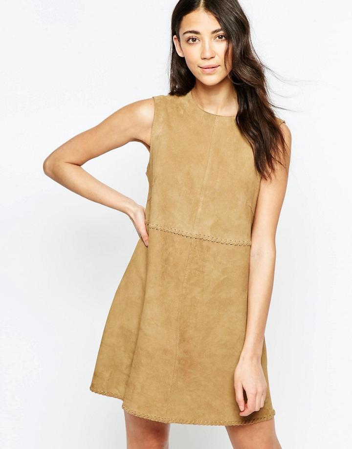 Muubaa Emdem Suede Mini Shift Dress - Arizona Sand