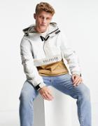Tommy Hilfiger Color Block Anorak In Ecru-white
