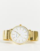 Christin Lars Mens Gold Tone Bracelet Watch With White Dial