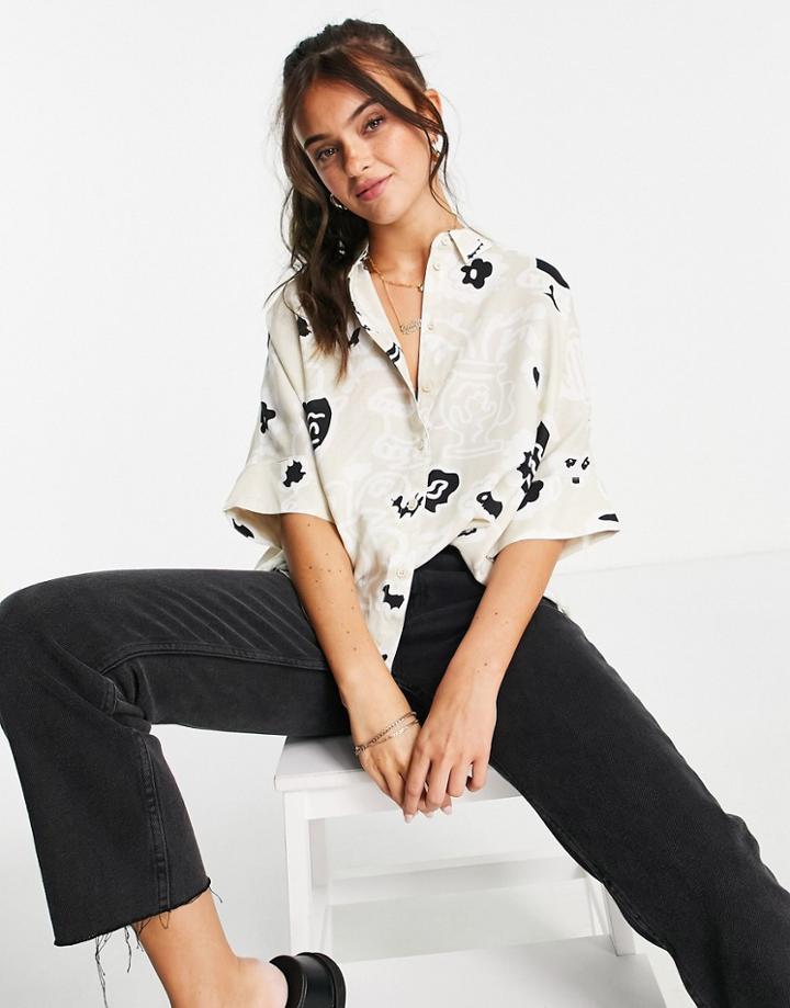 Monki Luca Shirt In Abstract Print-multi