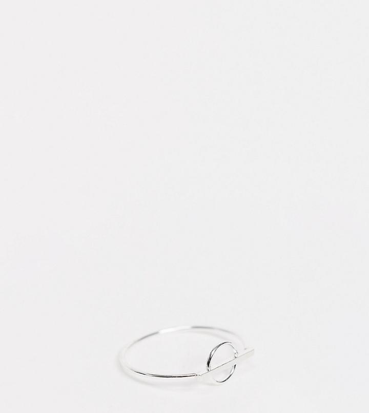 Kingsley Ryan Curve Circle And Bar Ring In Sterling Silver