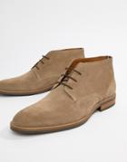 Tommy Hilfiger Essential Suede Lace Up Boot In Taupe Gray - Gray