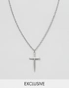 Reclaimed Vintage Inspired Cross Necklace - Silver