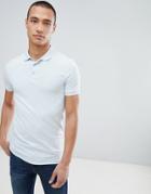 Asos Design Muscle Fit Polo In Jersey In Blue - Gray