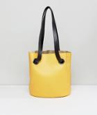 Pieces Colored Bucket Bag - Yellow
