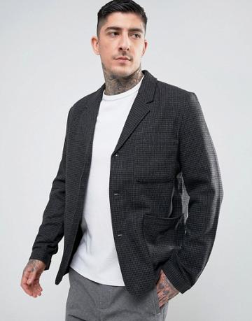 Hymn Houndstooth Blazer - Gray