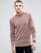 Selected Homme Long Sleeve Knitted Polo - Pink