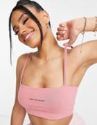 Public Desire Strappy Square Neck Crop Top In Rose-pink