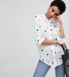 Asos Design Tall Soft Shirt In Hearts & Diamonds Print - Multi